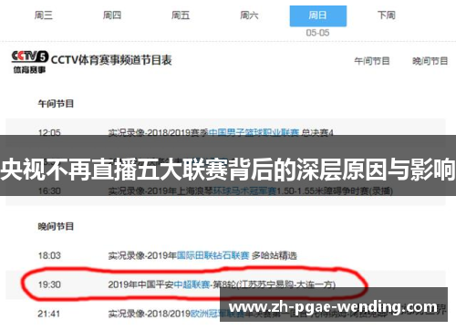 央视不再直播五大联赛背后的深层原因与影响